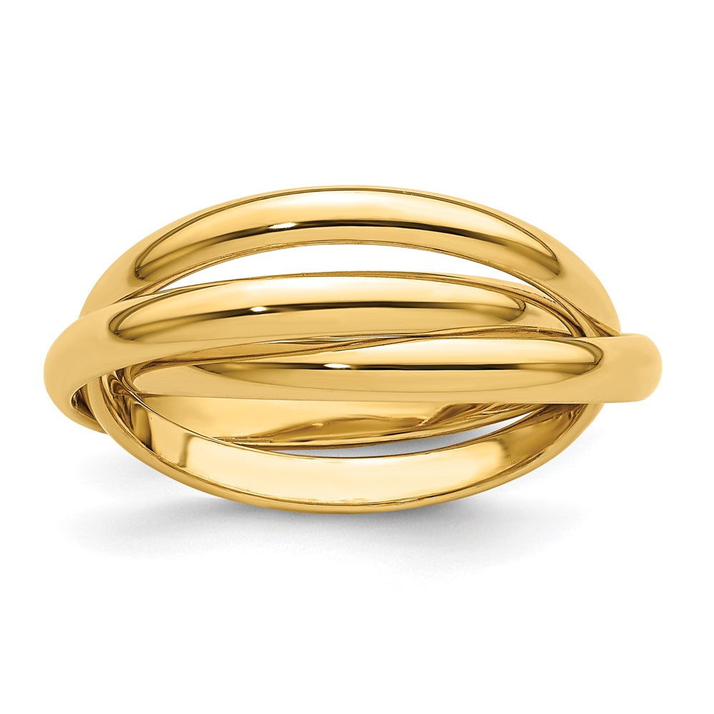 14k Polished Rolling Ring Size 8