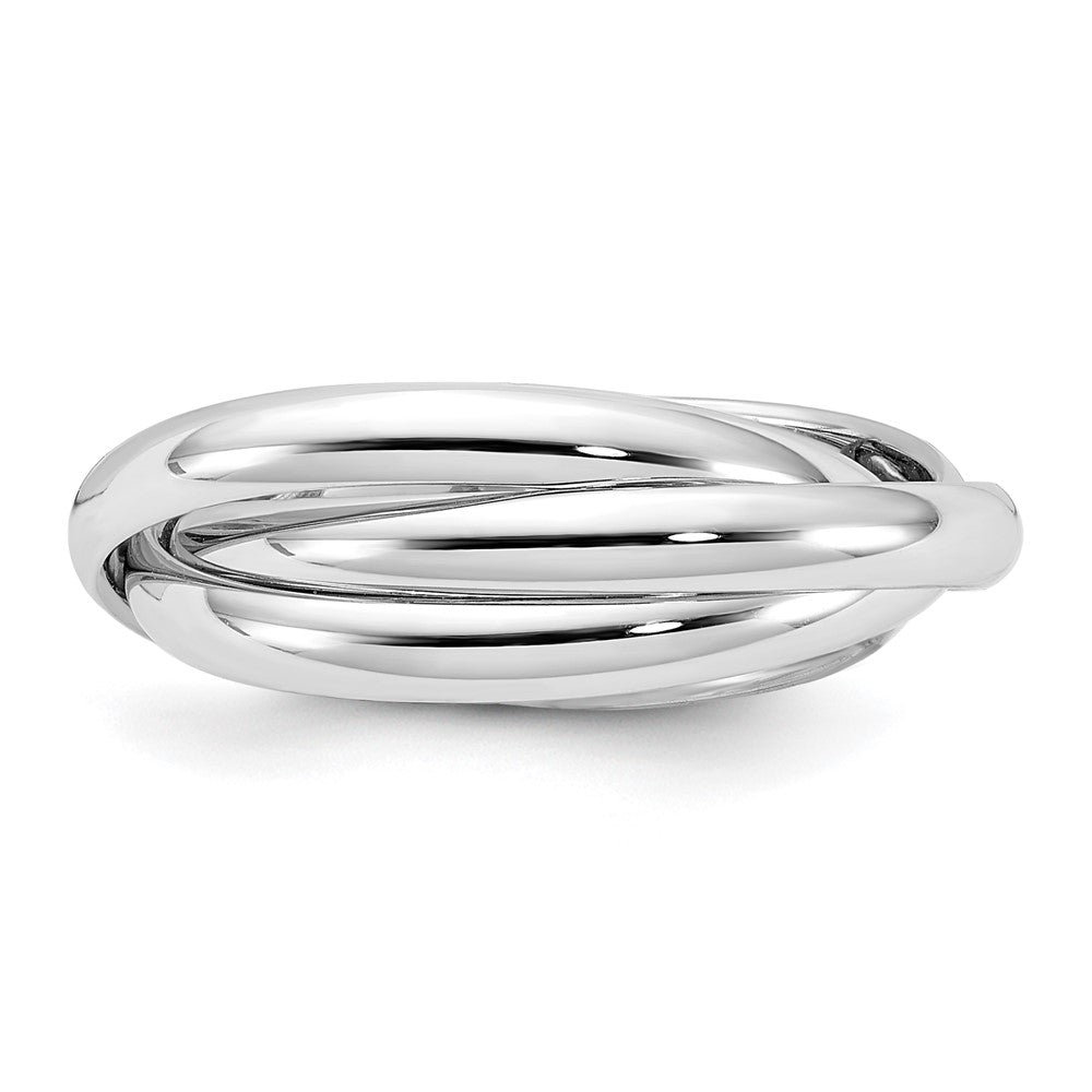14k White Gold Polished Rolling Ring Size 5