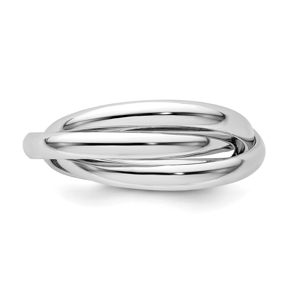 14k White Gold Polished Rolling Ring Size 7