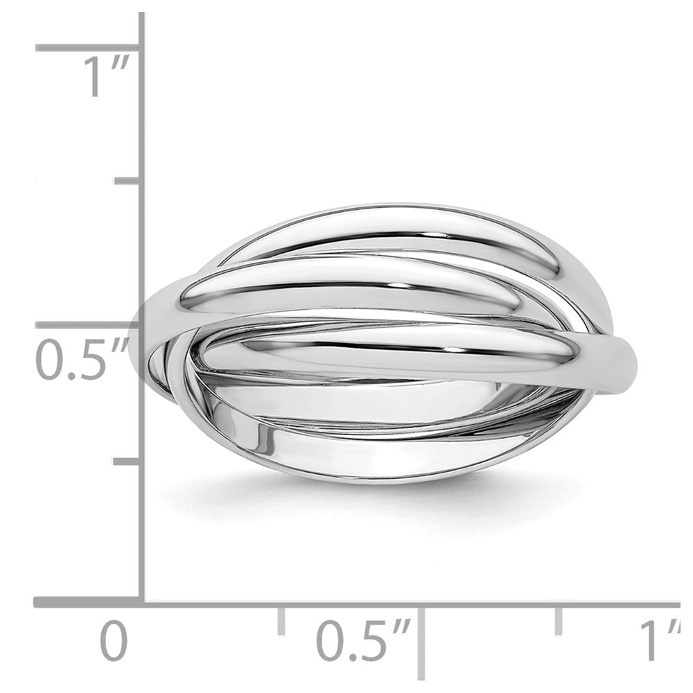 14k White Gold Polished Rolling Ring Size 4