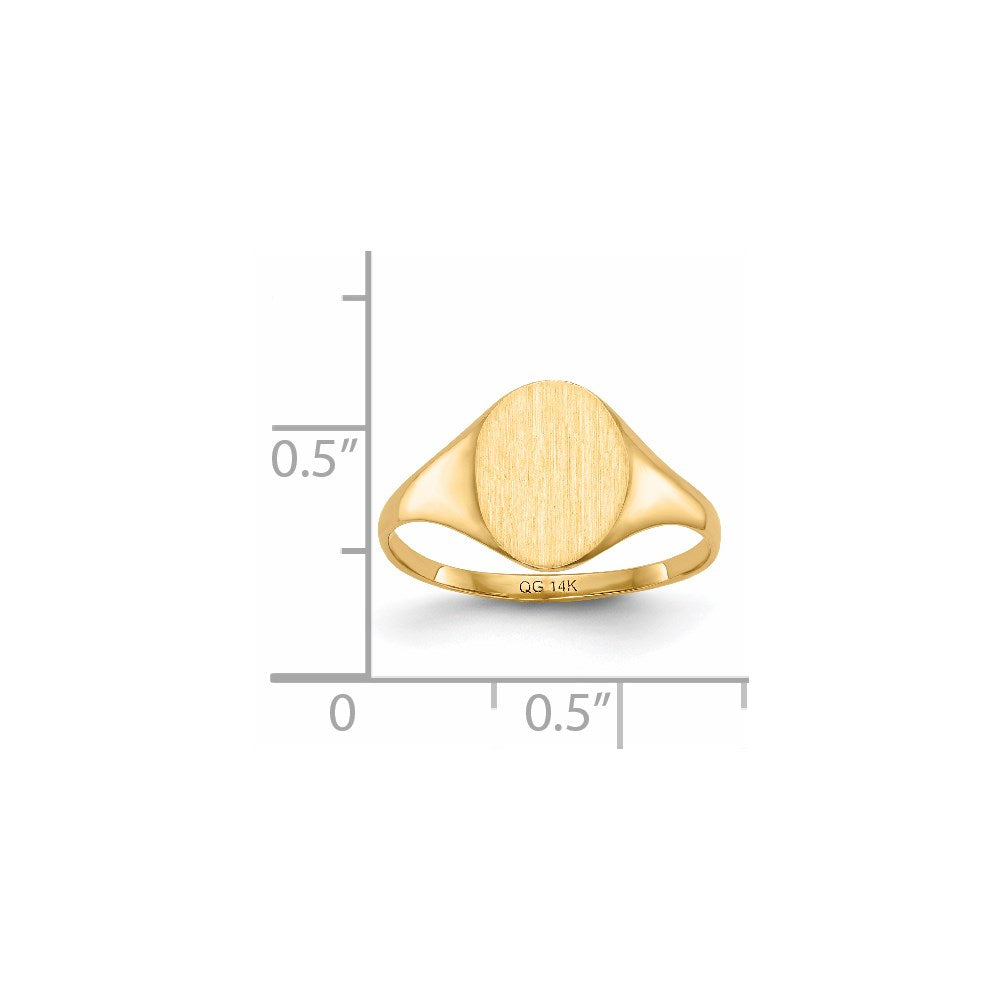 14k 10.0x8.5mm Closed Back Signet Ring