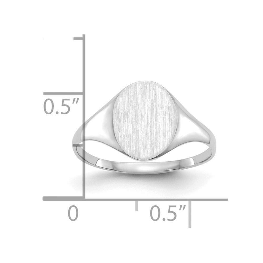 14k White Gold White 10.0x8.5mm Closed Back Signet Ring