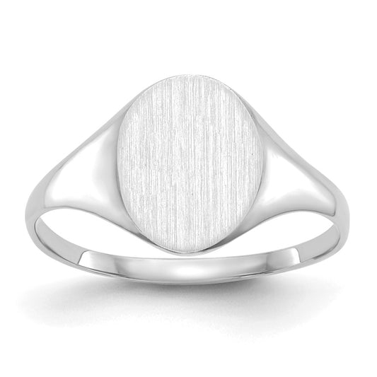 14k White Gold White 10.0x8.5mm Closed Back Signet Ring
