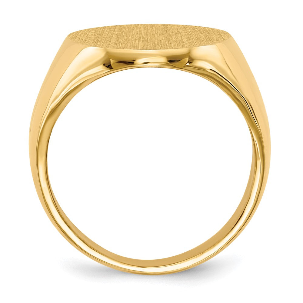 14k White Gold White 20.5x16.0mm Closed Back Mens Signet Ring