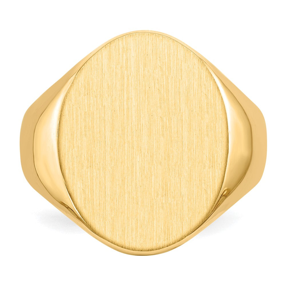 14k White Gold White 20.5x16.0mm Closed Back Mens Signet Ring