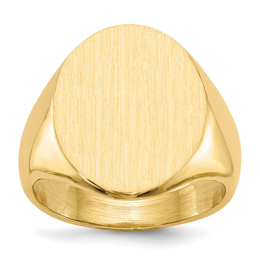14k White Gold White 20.5x16.0mm Closed Back Mens Signet Ring