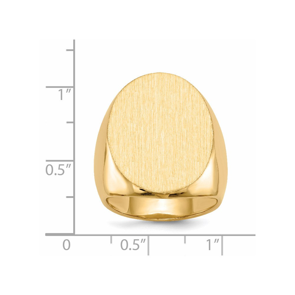 14k 26.5x19.0mm Closed Back Men's Signet Ring