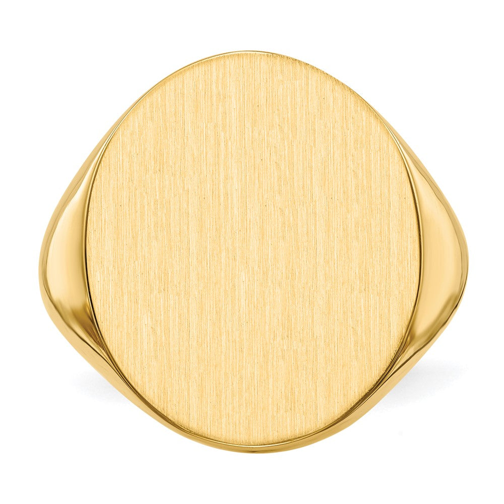 14k 20.0x18.0mm Closed Back Men's Signet Ring
