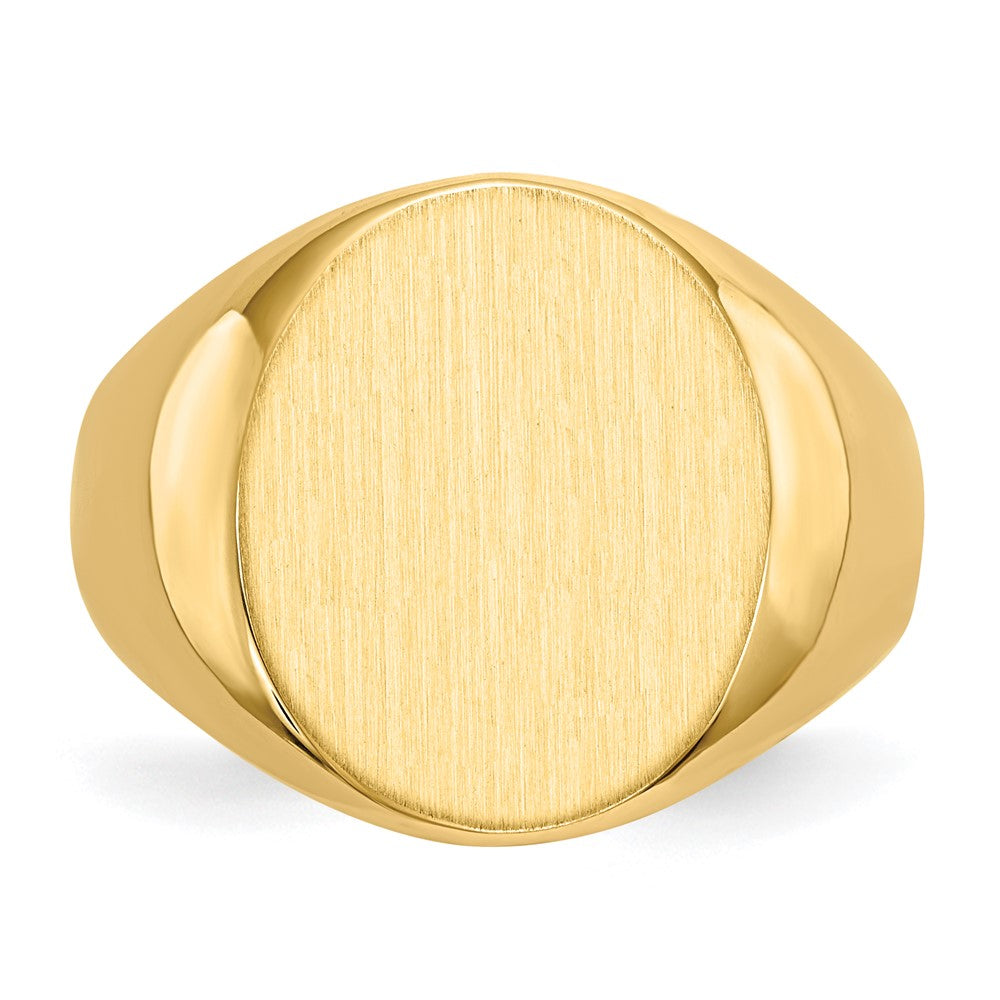 14k Yellow Gold 14.0 x18.0mm Open Back Men's Signet Ring