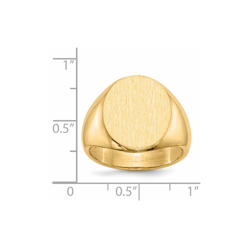 14k Yellow Gold 14.0 x18.0mm Open Back Men's Signet Ring