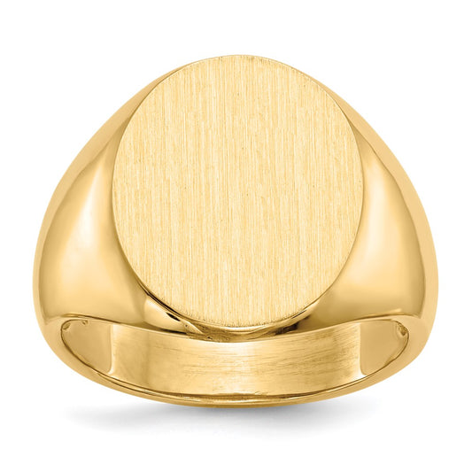 14k Yellow Gold 14.0 x18.0mm Open Back Men's Signet Ring