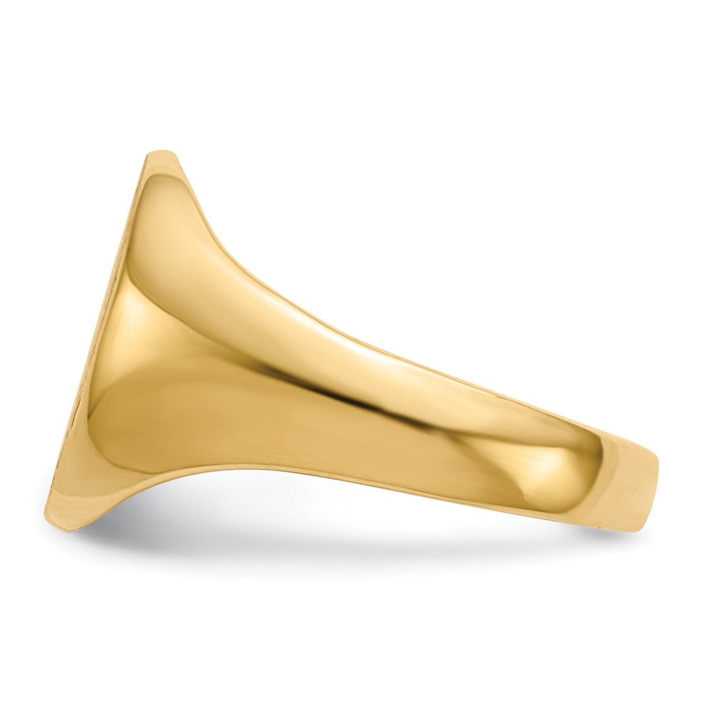 18ky 10.5x12mm Closed Back Signet Ring