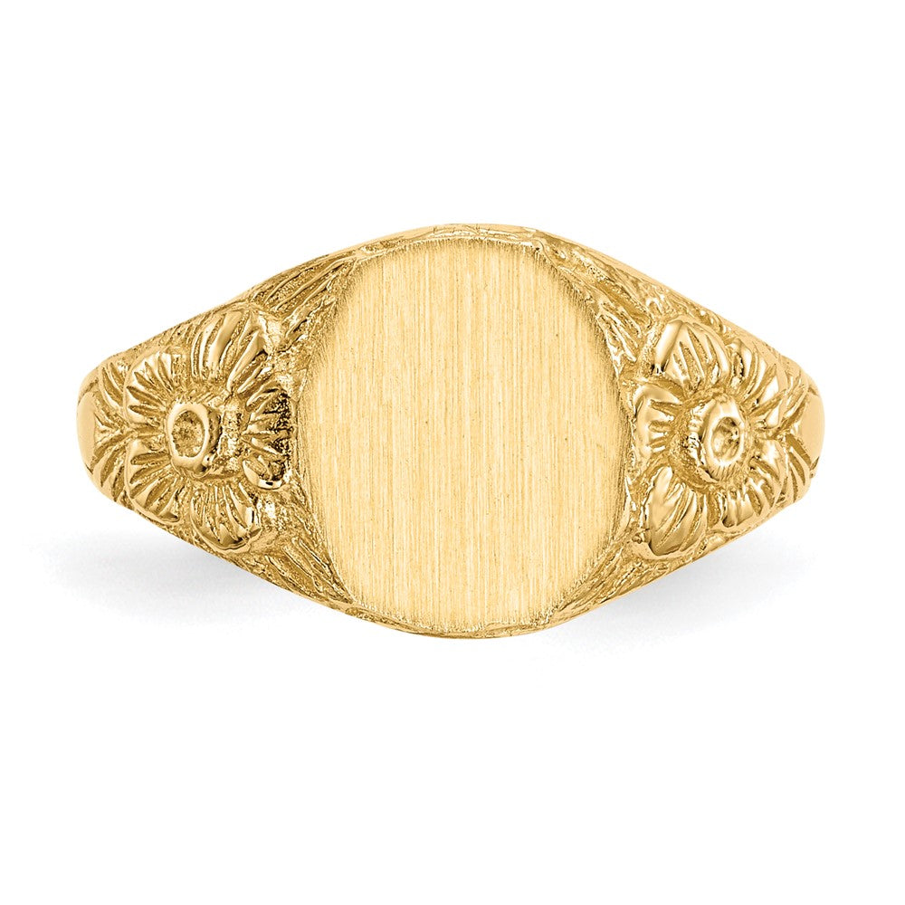 14k Yellow Gold 10.0x8.0mm Open Back Signet Ring