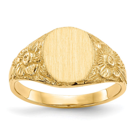 14k Yellow Gold 10.0x8.0mm Open Back Signet Ring