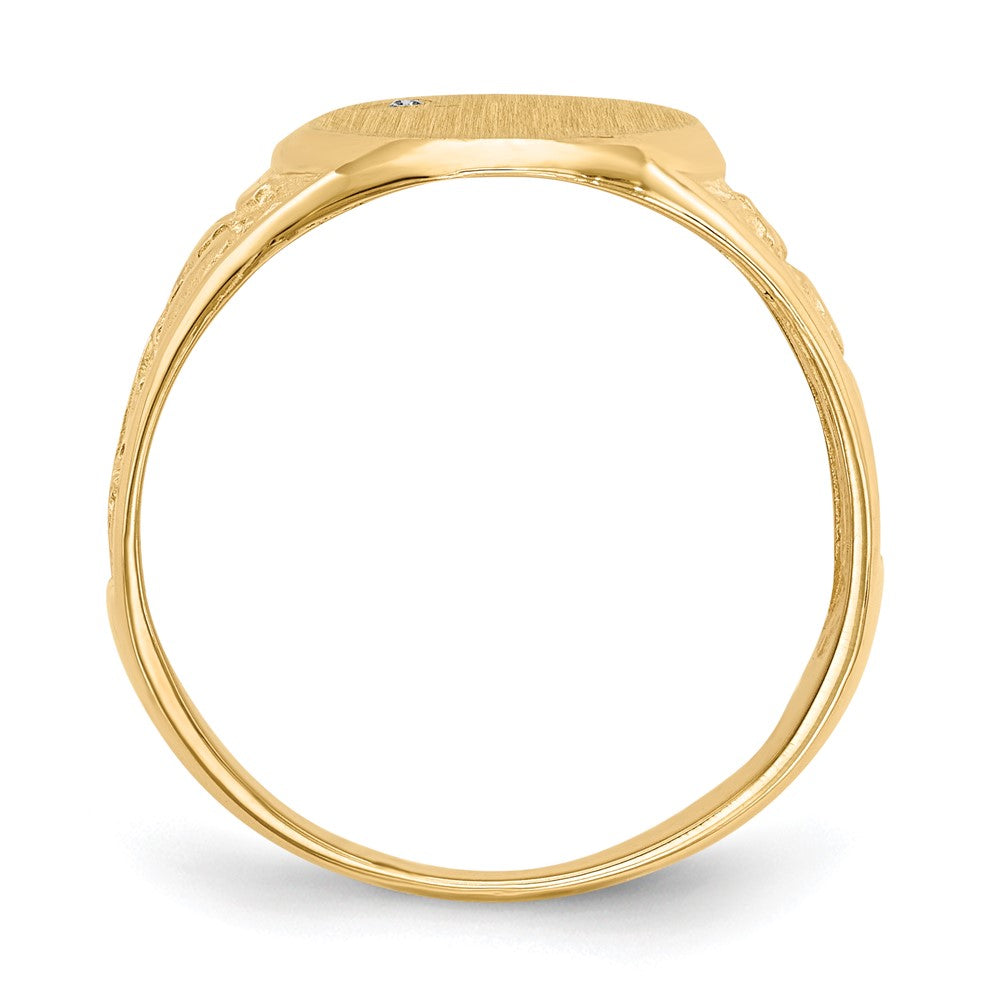 14k 15.0x11.0mm Open Back VS Diamond Men's Signet Ring