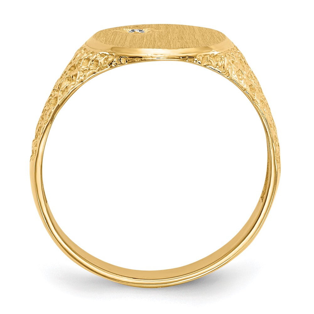 14k 16.0x12.0mm Open Back VS Diamond Men's Signet Ring