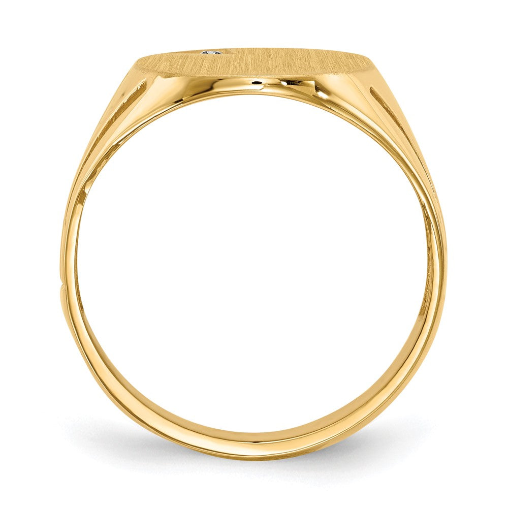 14k 16.0x14.0mm Open Back VS Diamond Men's Signet Ring