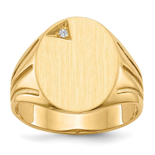 14k 16.0x14.0mm Open Back VS Diamond Men's Signet Ring