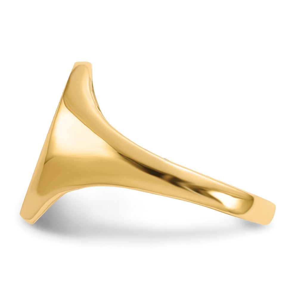 18k 14.0x8.5mm Closed Back Signet Ring
