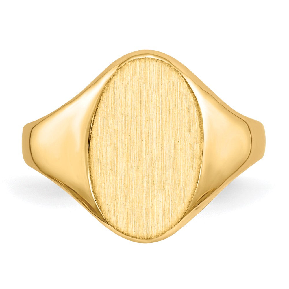 18k 14.0x8.5mm Closed Back Signet Ring