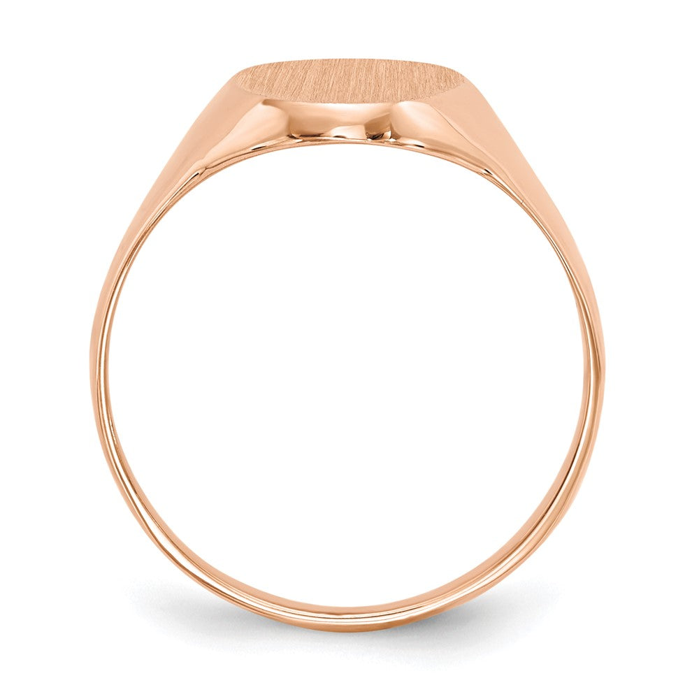 14k Rose Gold Rose 14.0x8.5mm Closed Back Signet Ring