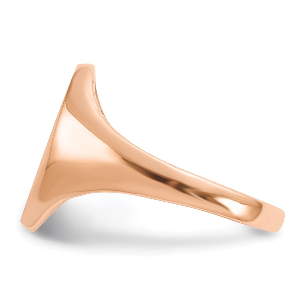 14k Rose Gold Rose 14.0x8.5mm Closed Back Signet Ring