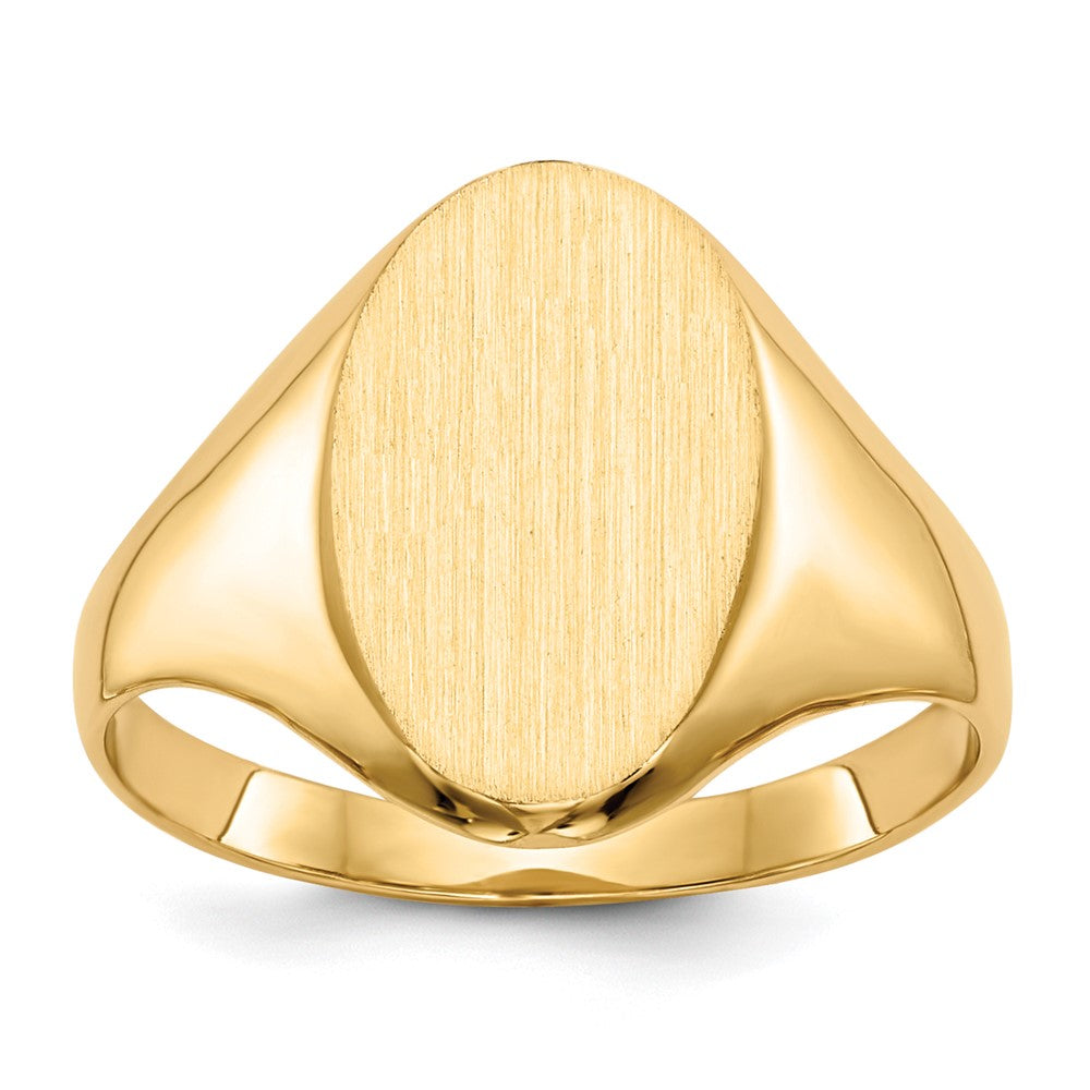 18k 14.0x8.5mm Closed Back Signet Ring