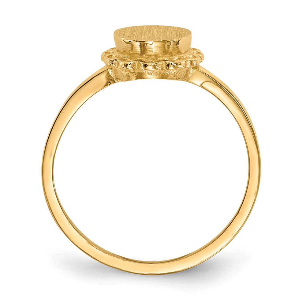 14k 7.0x6.5mm Open Back Signet Ring
