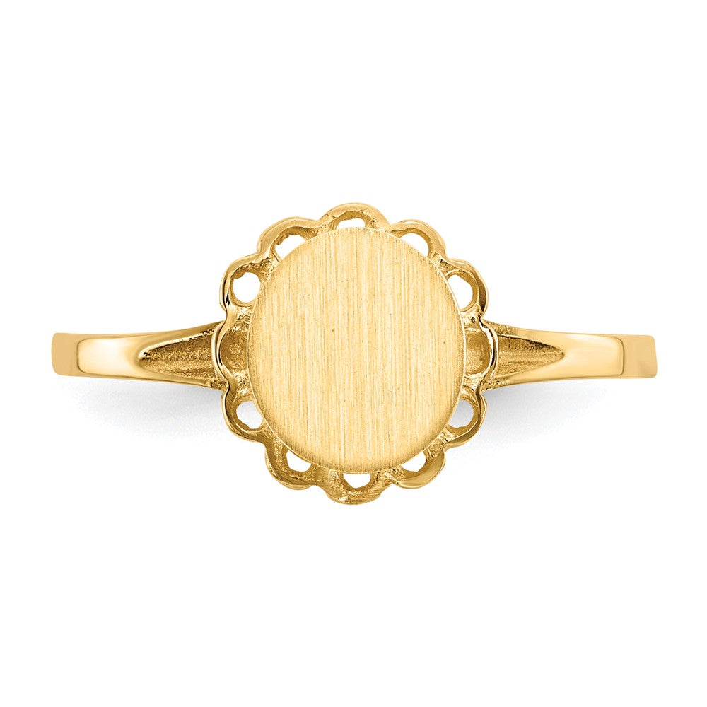 14k 7.0x6.5mm Open Back Signet Ring