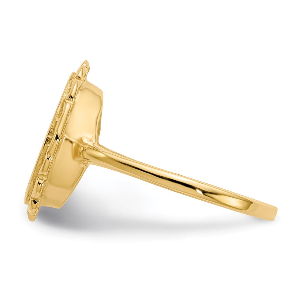 14k Yellow Gold 11.5x9.0mm Open Back Signet Ring