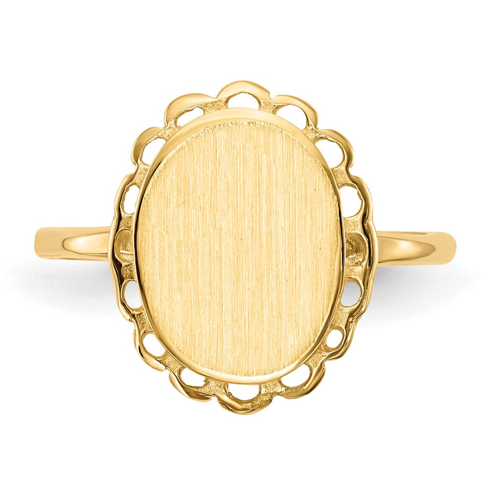 14k Yellow Gold 11.5x9.0mm Open Back Signet Ring