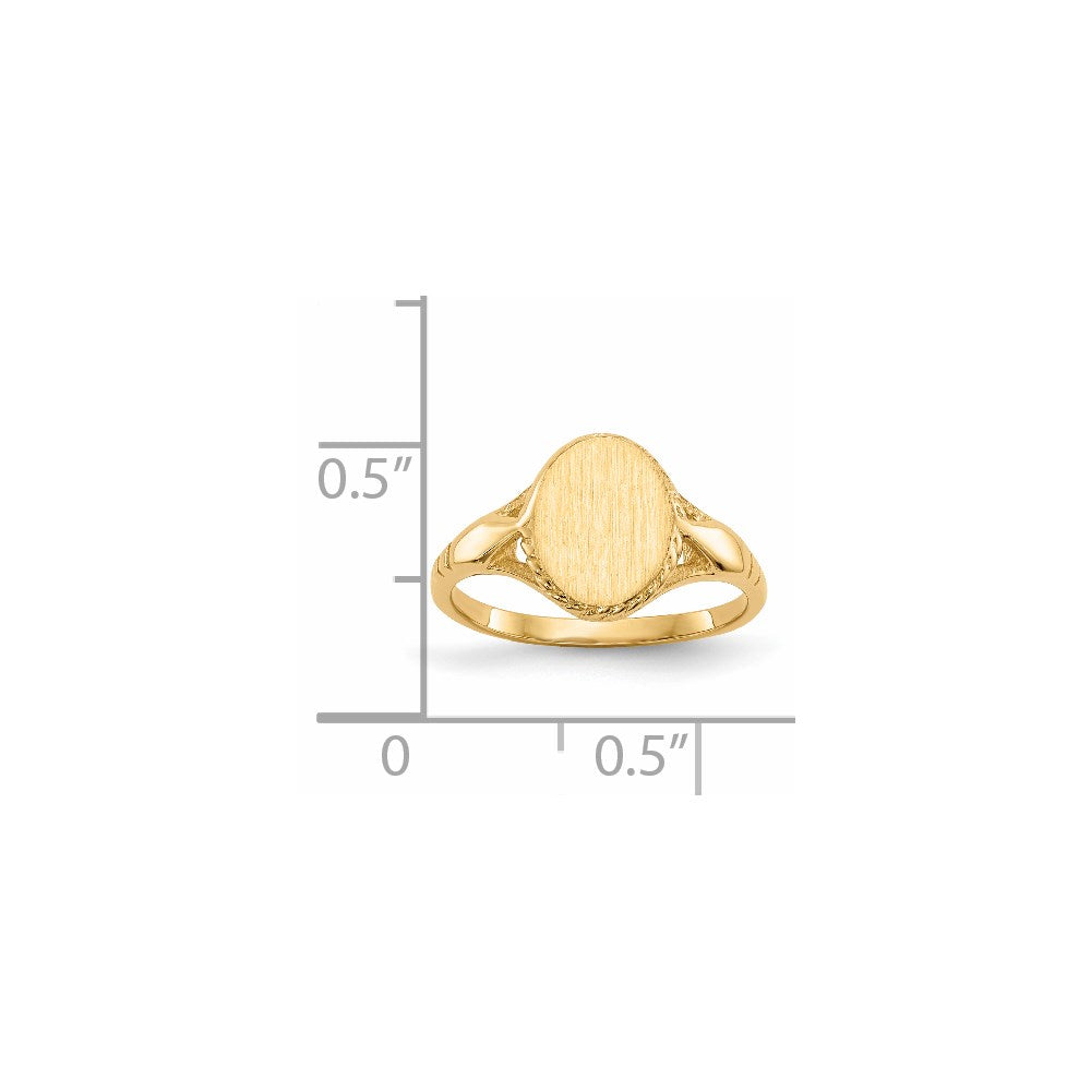 14k 8.5x6.5mm Open Back Child's Signet Ring