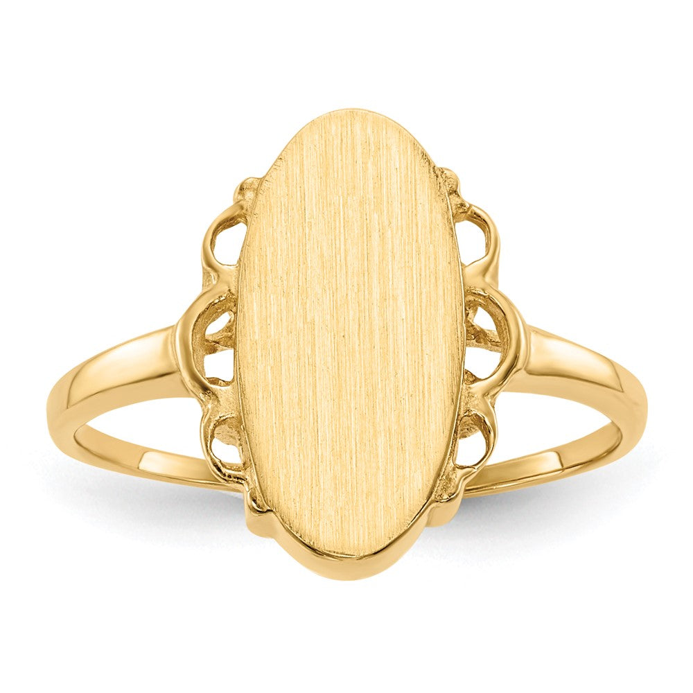 14k 14.5x7.0mm Open Back Signet Ring