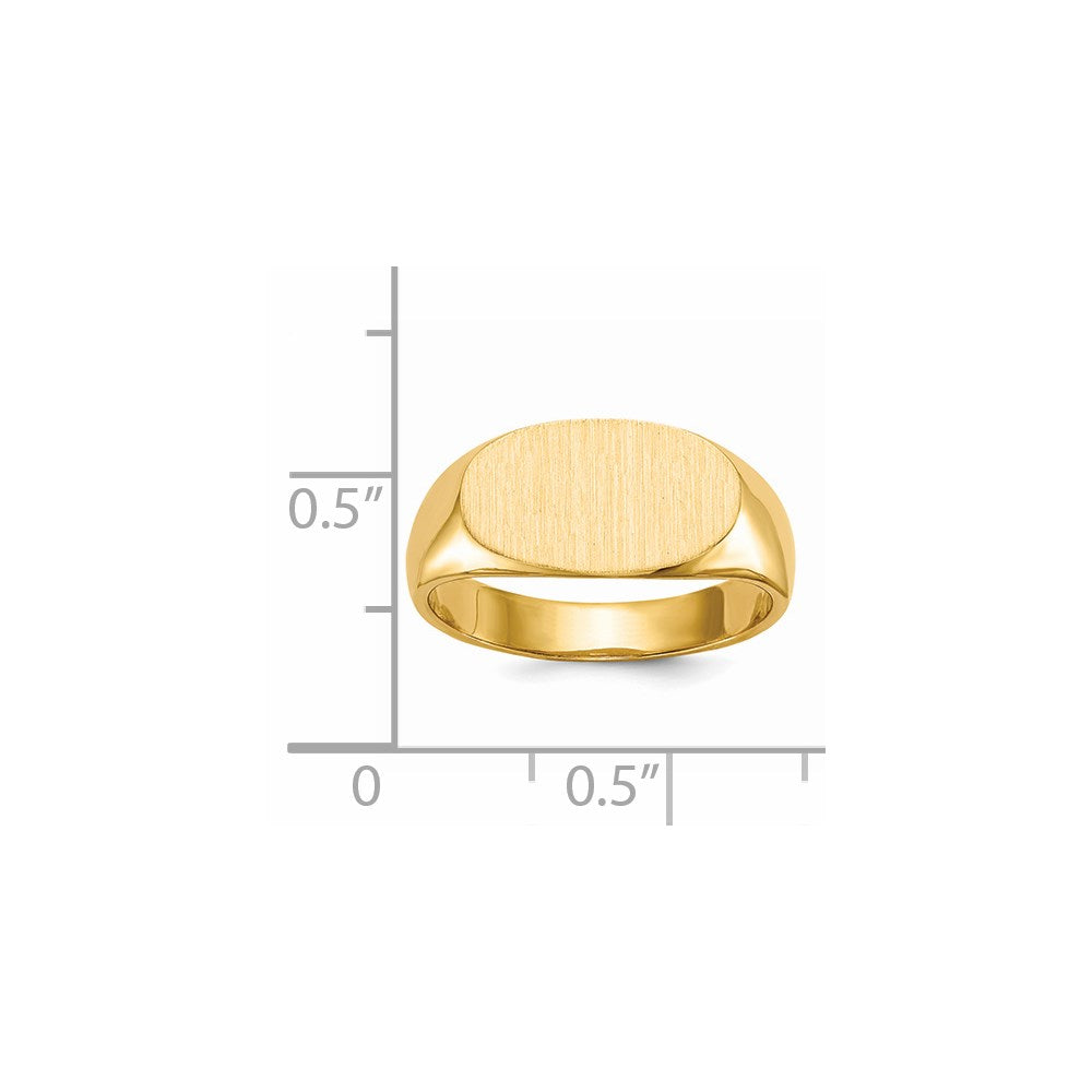 14k 7.0x13.5mm Closed Back Signet Ring