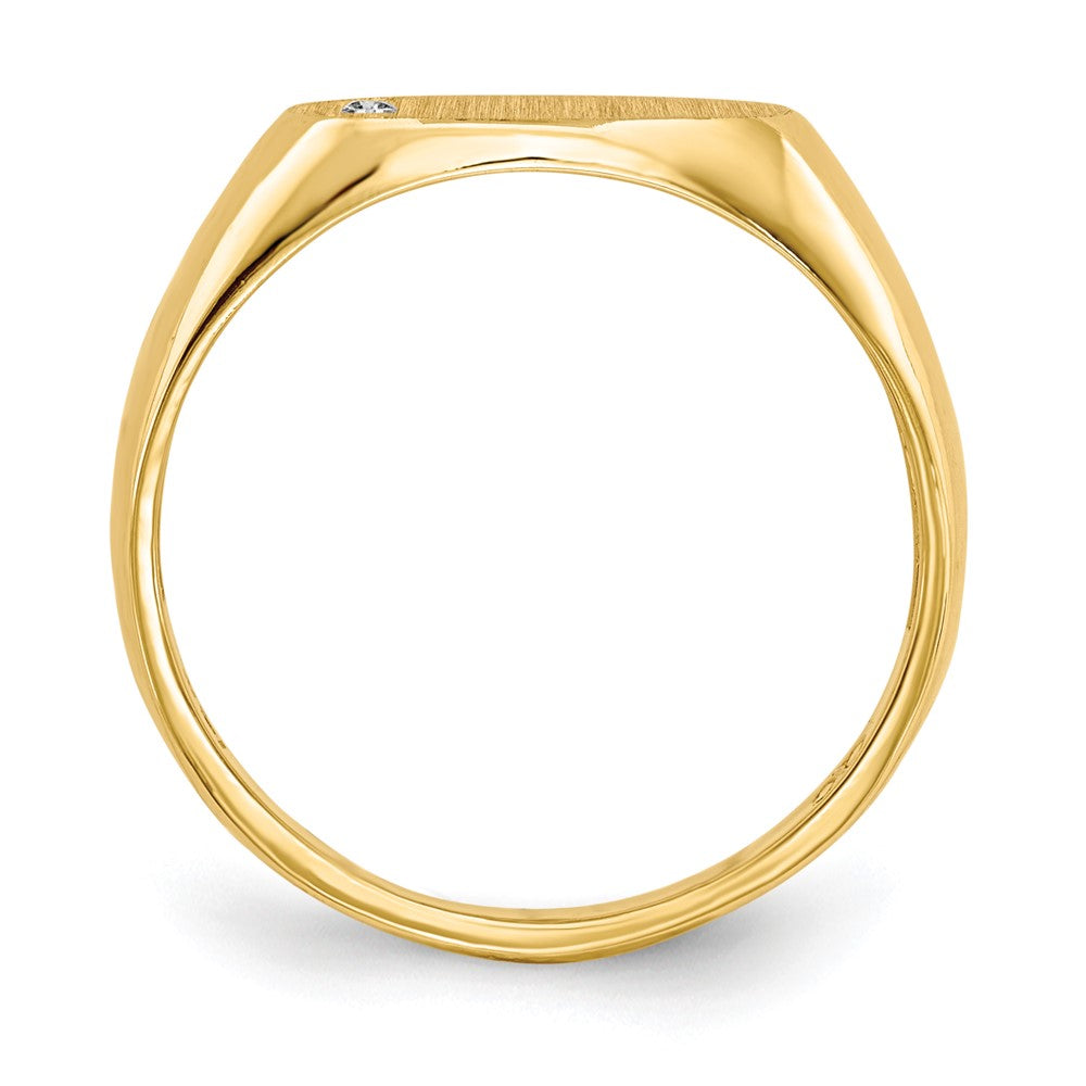 14k 6.5x11.0mm AAA Diamond Open Back Signet Ring