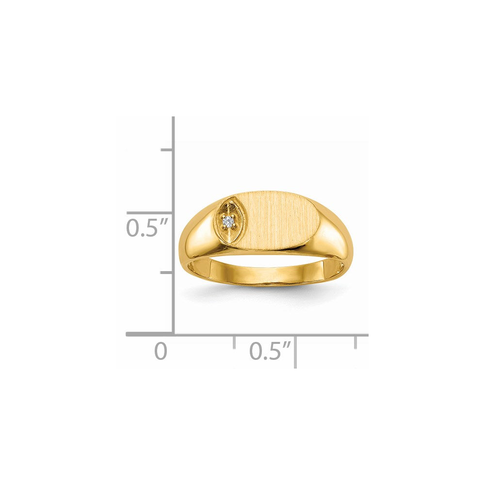 14k 6.5x11.0mm VS Diamond Open Back Signet Ring