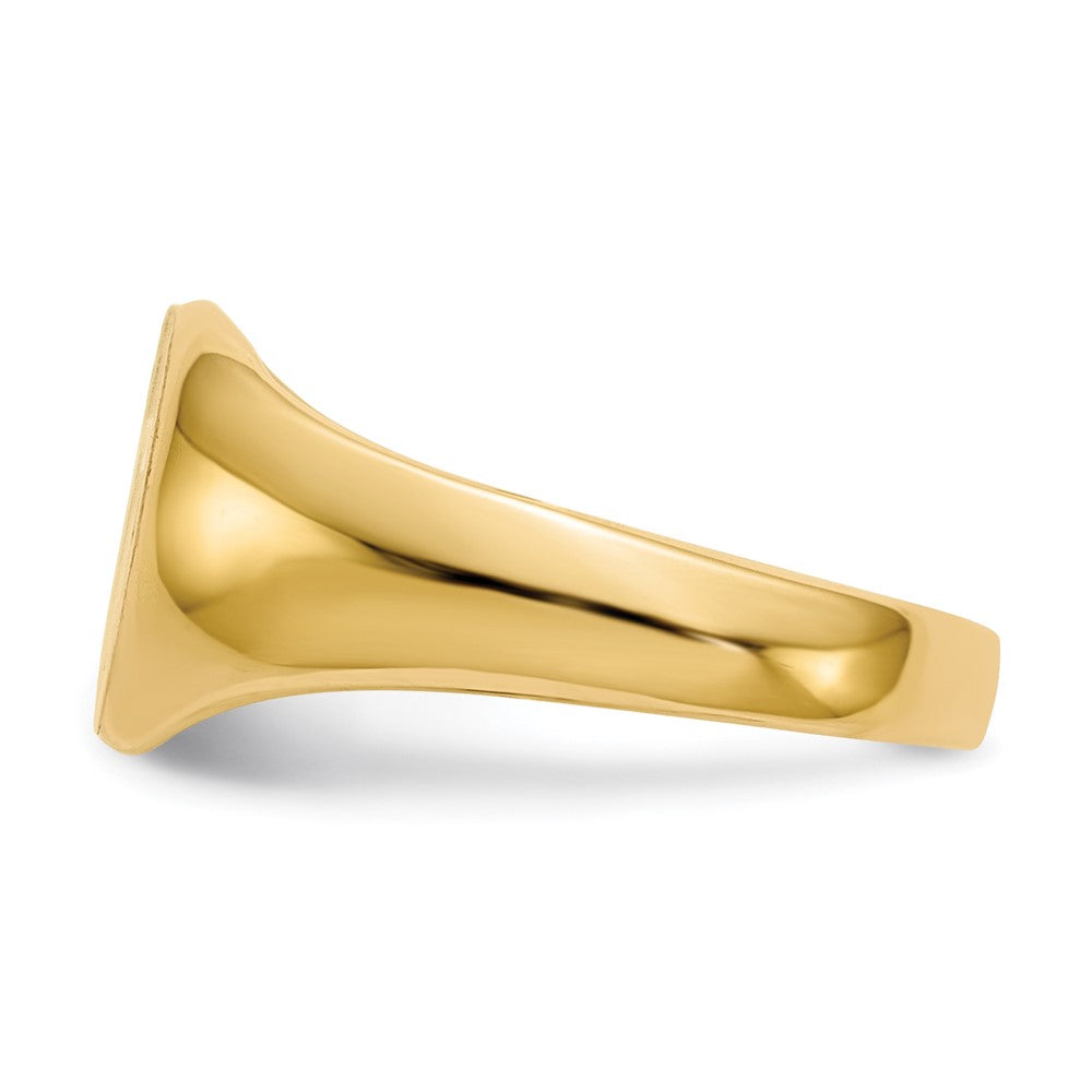 14k Yellow Gold 8.5x8.5mm Closed Back Child's Signet Ring