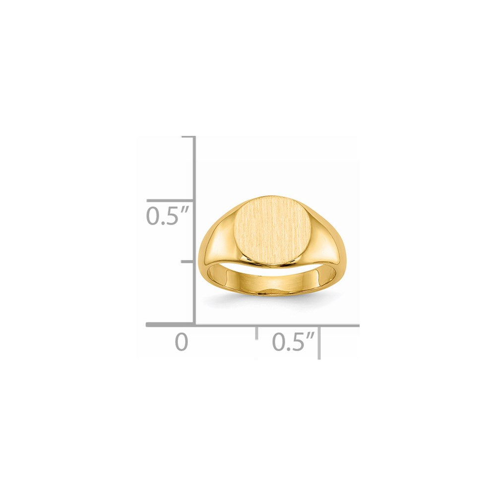 14k Yellow Gold 8.5x8.5mm Closed Back Child's Signet Ring