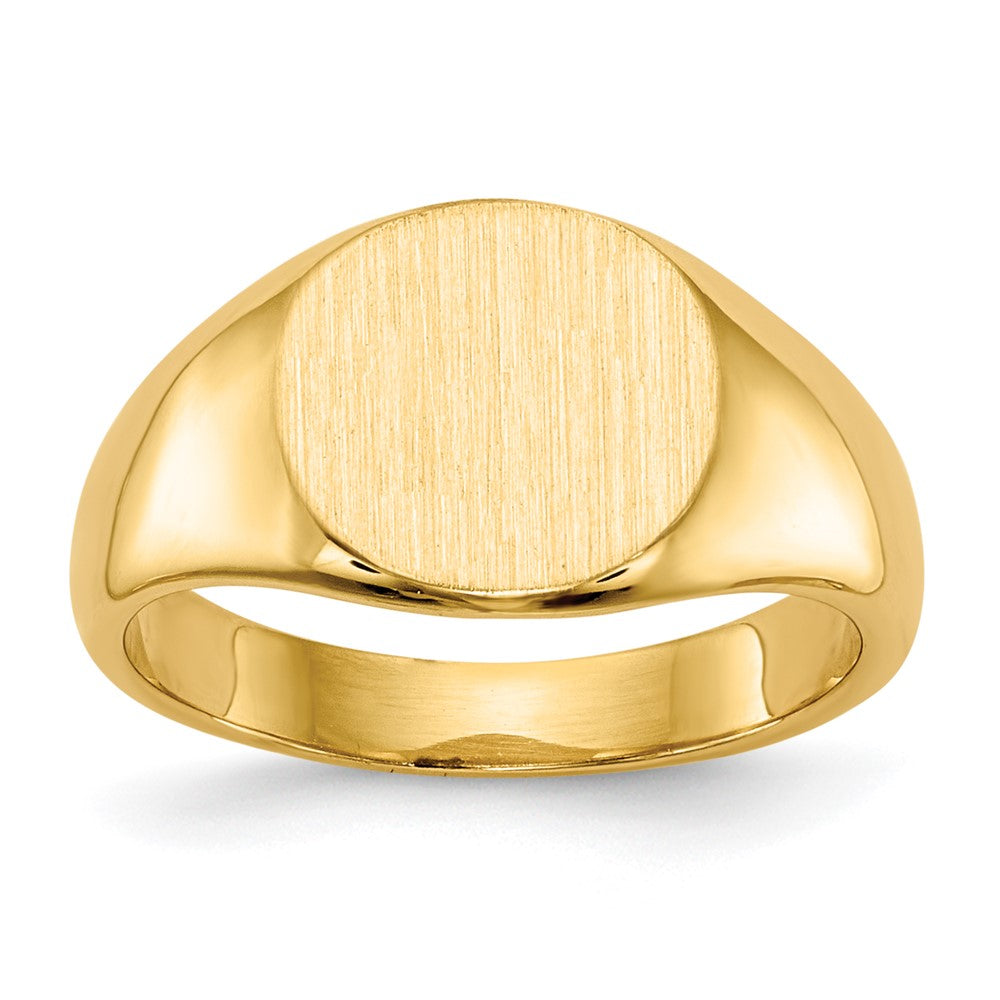 14k Yellow Gold 8.5x8.5mm Closed Back Child's Signet Ring