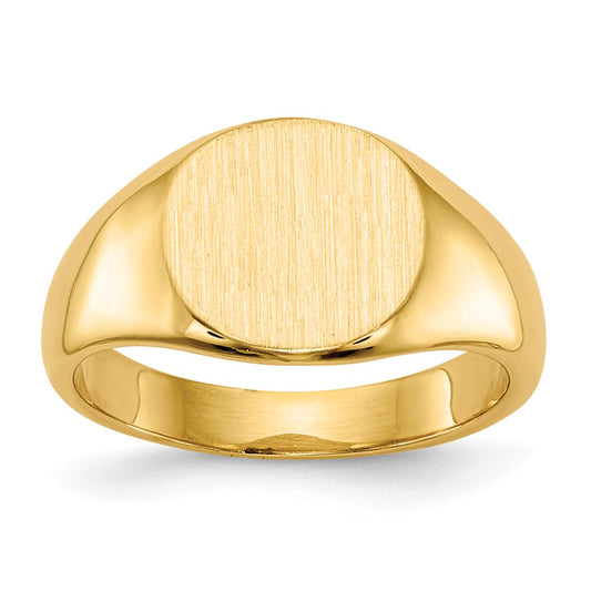 14k Yellow Gold 8.5x8.5mm Closed Back Child's Signet Ring