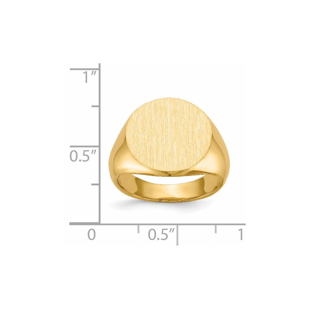 14k 15.0x15.5mm Closed Back Signet Ring
