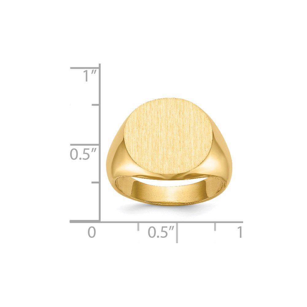14k 15.0x15.5mm Open Back Signet Ring