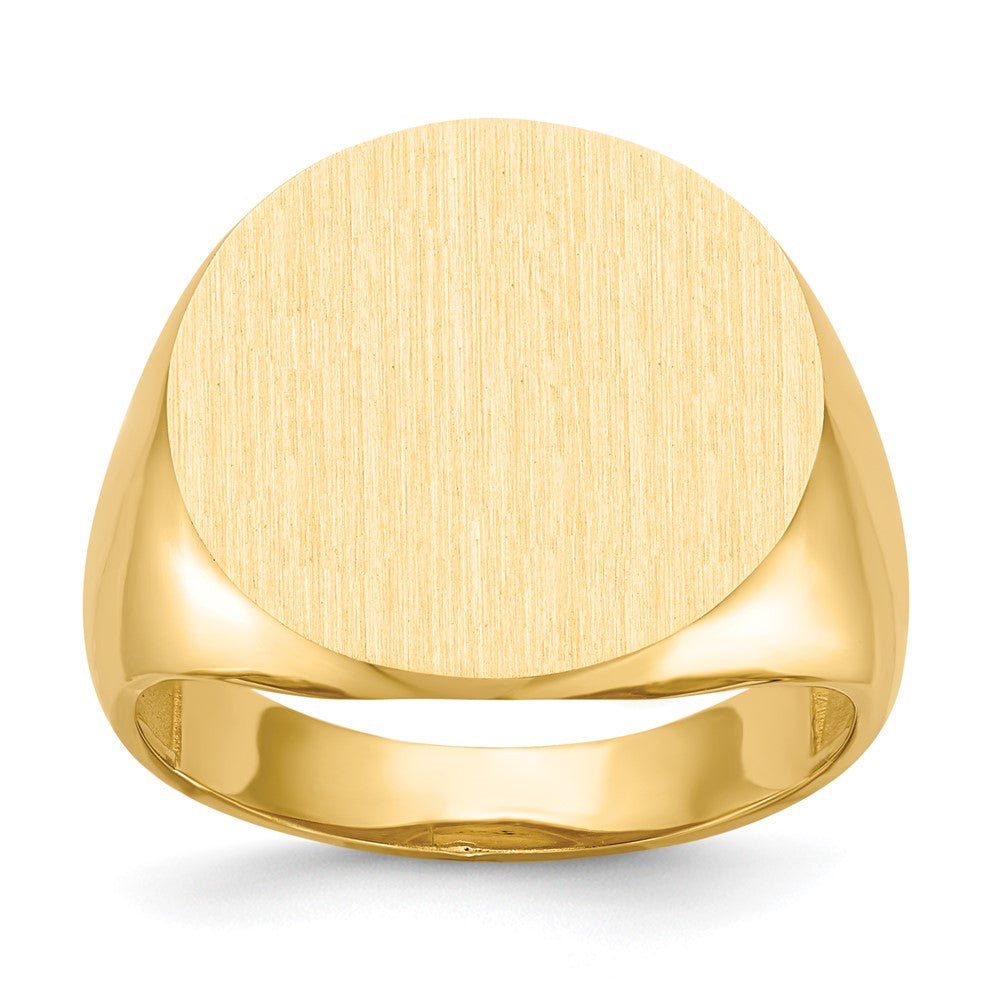 14k White Gold 17.5x18.0mm Open Back Men's Signet Ring