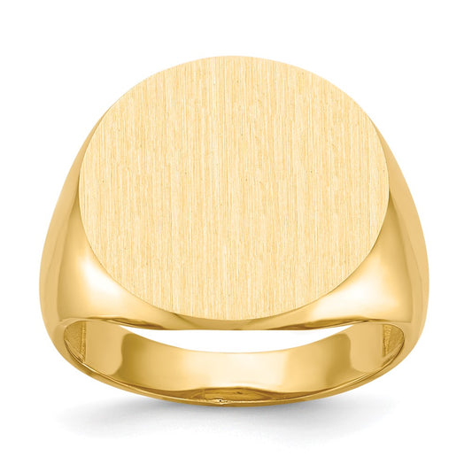 14k White Gold 17.5x18.0mm Open Back Men's Signet Ring