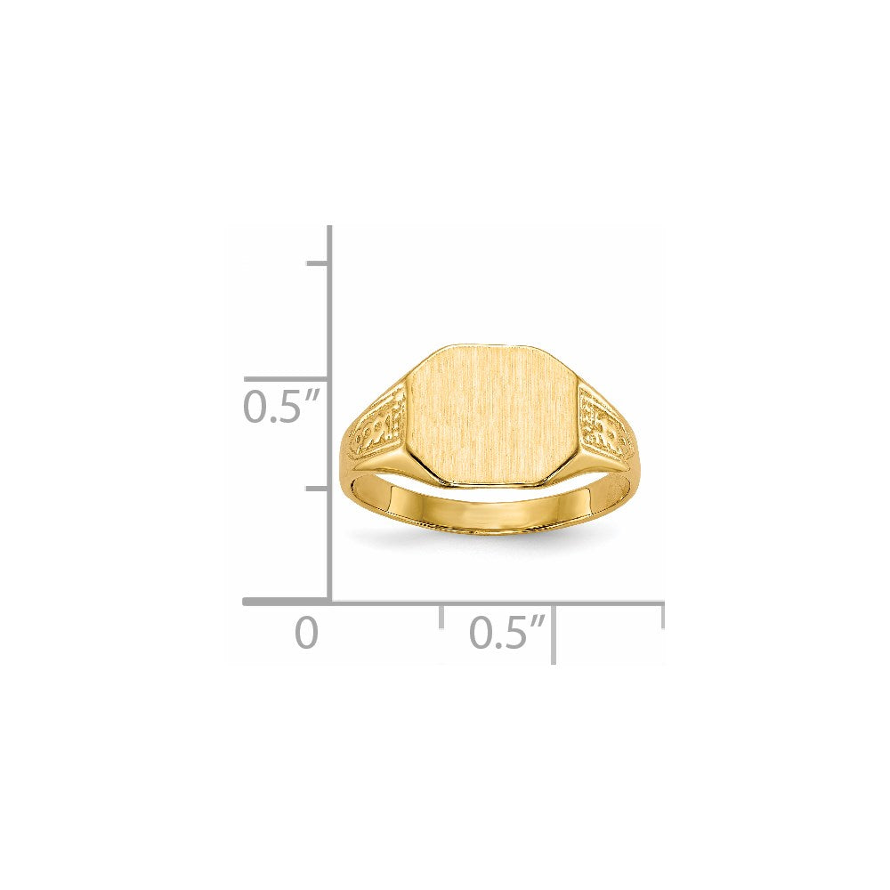 14k 9.0x11.0mm Closed Back Signet Ring