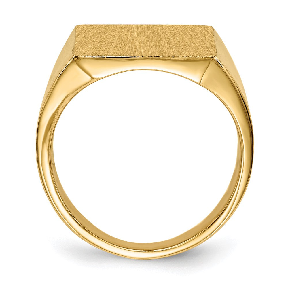 14k Yellow Gold 15.0x17.0.0mm Closed Back Mens Signet Ring