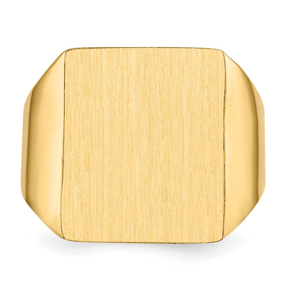 14k Yellow Gold 15.0x17.0.0mm Closed Back Mens Signet Ring
