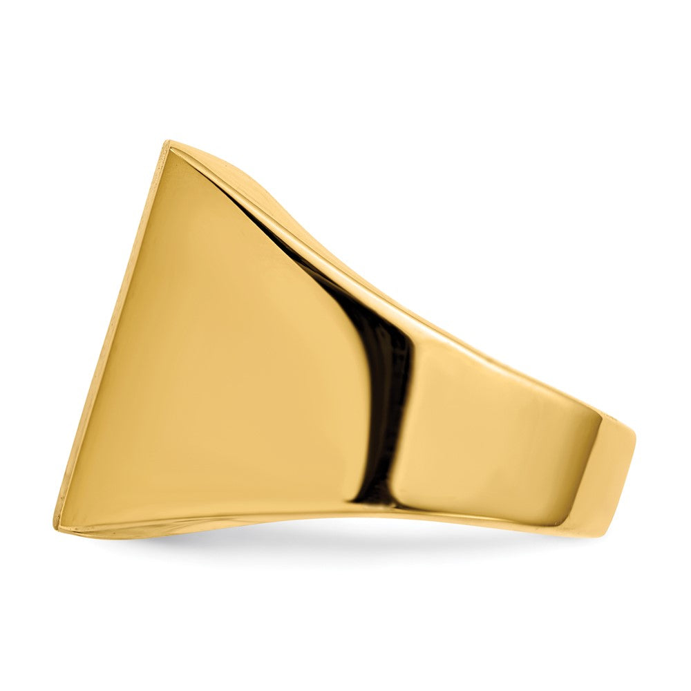 14k 17.5x16.5mm Open Back Mens Signet Ring