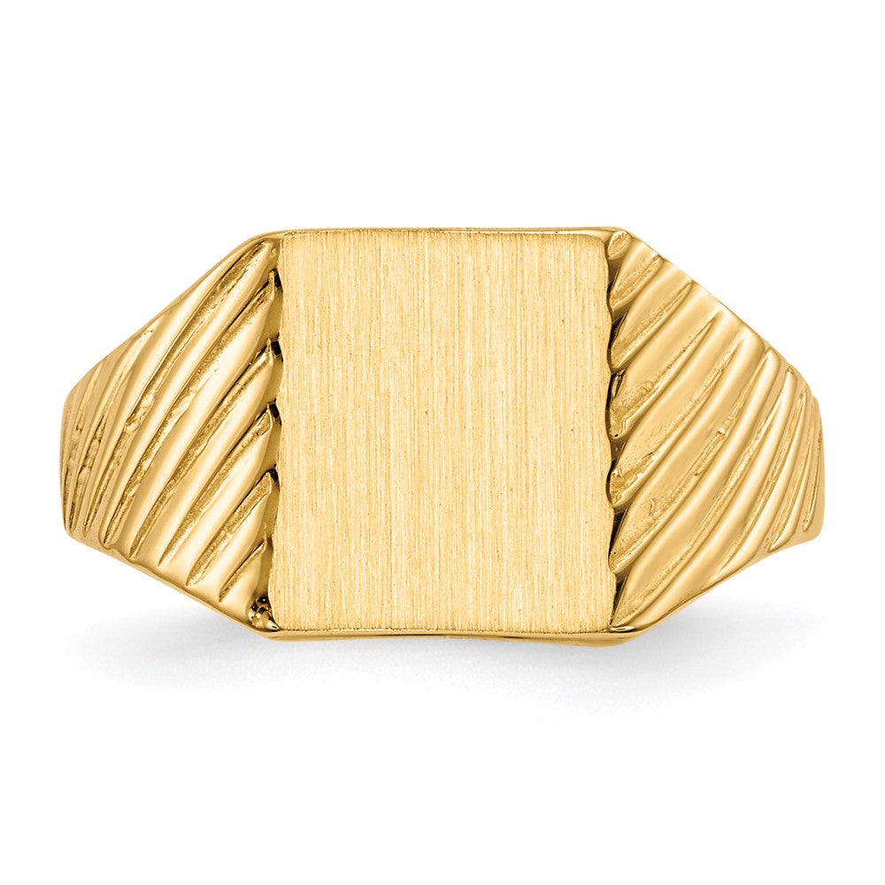 14k 9.5x8.0mm Open Back Signet Ring