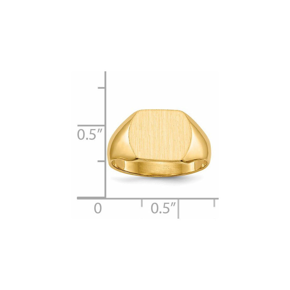 14k Yellow Gold 10.5x12.0mm Closed Back Signet Ring